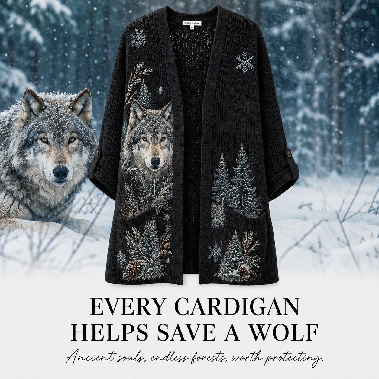 Women's Wolf Summer Cardigan
