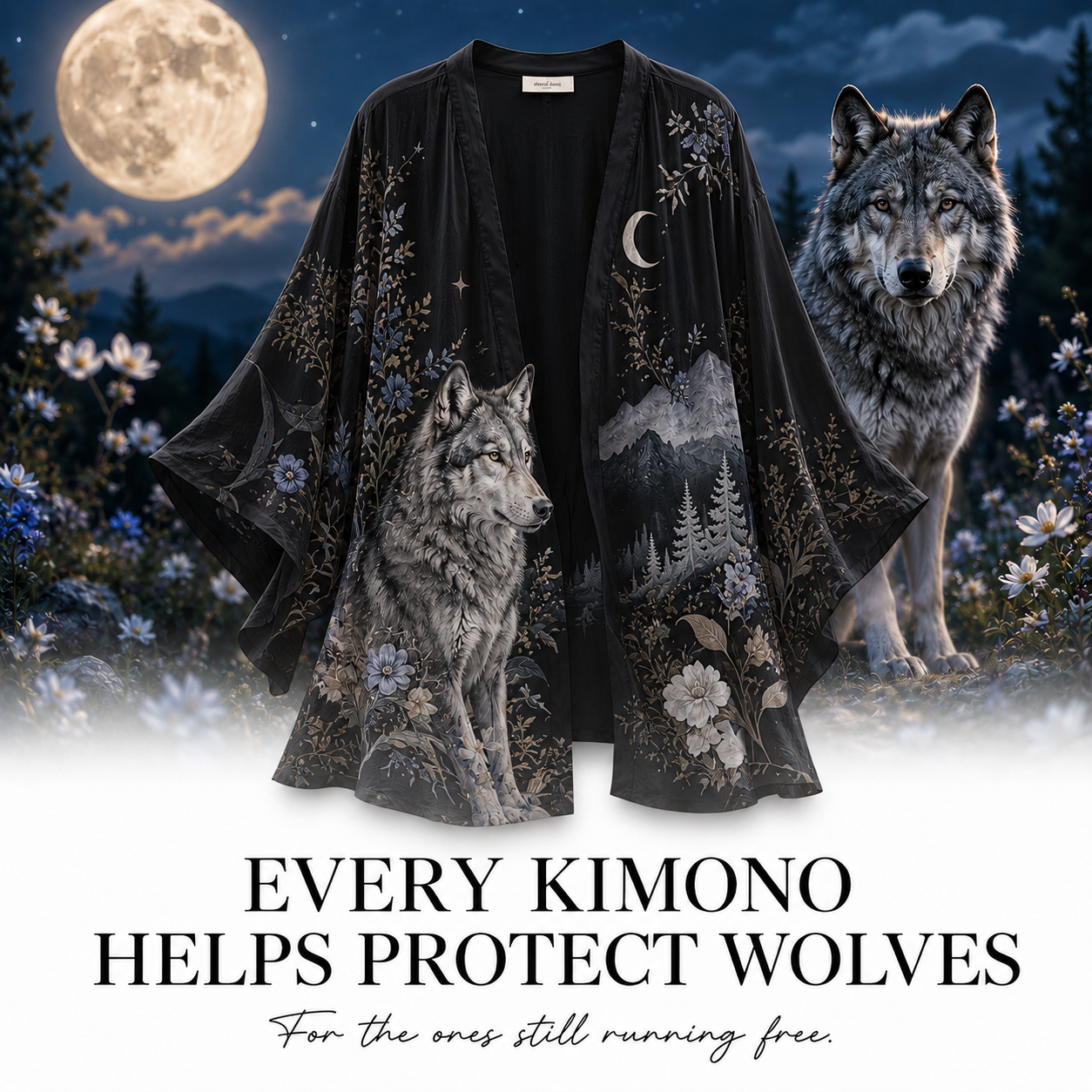 Women's Wolf Kimono