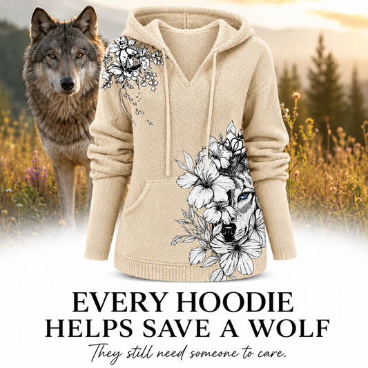 Women's Wolf Knit Hoodie