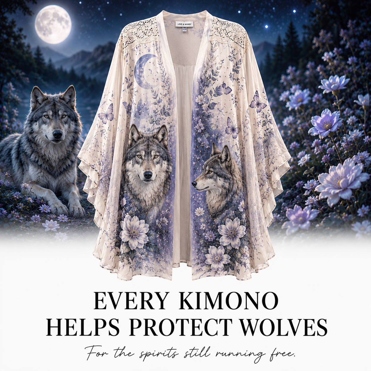 Women's Wolf Summer Kimono