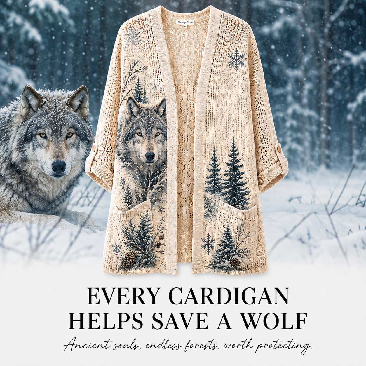Women's Wolf Summer Cardigan